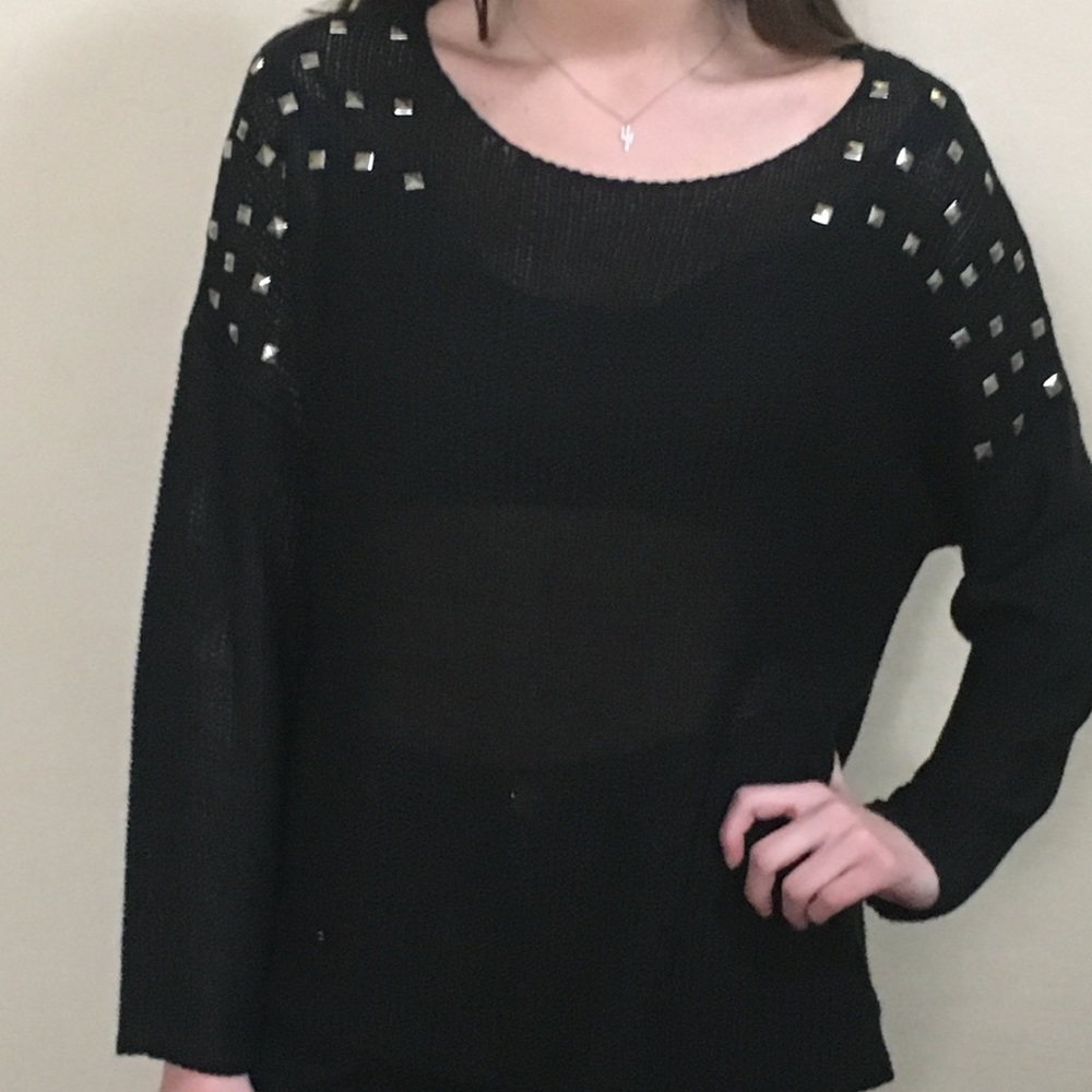 Black studded sweater